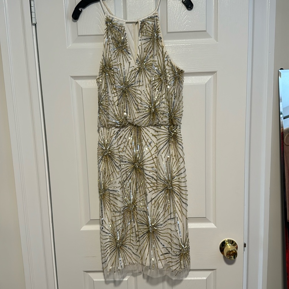White and Gold Sequin Dress